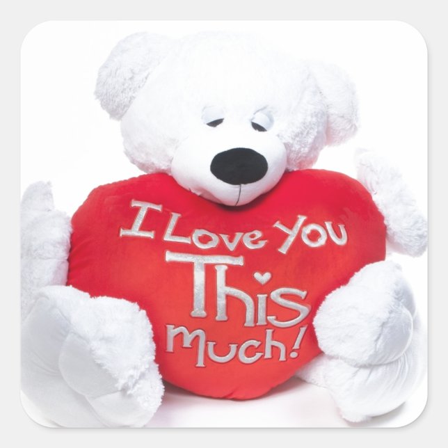 I love you this much square sticker (Front)
