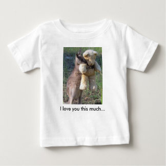 I love you this much... Wallaby hugging teddybear Baby T-Shirt