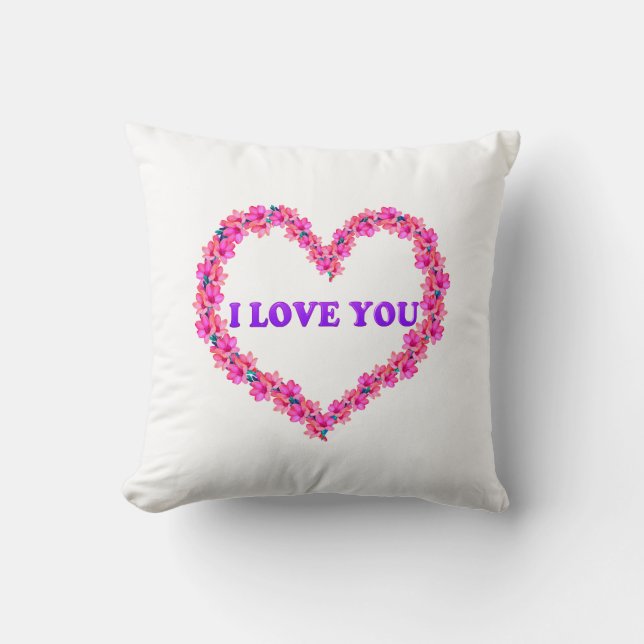 I Love You Throw Pillow (Front)