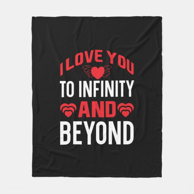 I love you to infinity fleece blanket (Front)