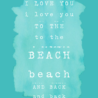 I love you to the beach and back holiday card