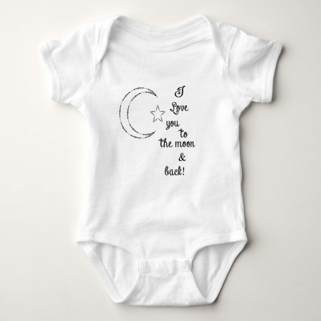 i love you to the moon and back baby bodysuit (Front)