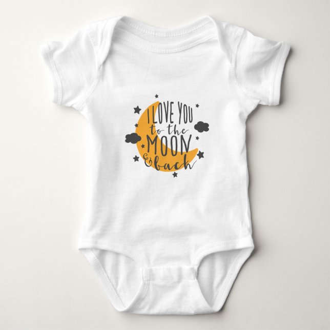 I Love You To The Moon And Back Baby Bodysuit (Front)