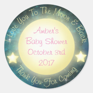 I Love You To The Moon and Back Baby Stickers