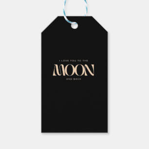I Love You To The Moon And Back Black Background M Gift Tags