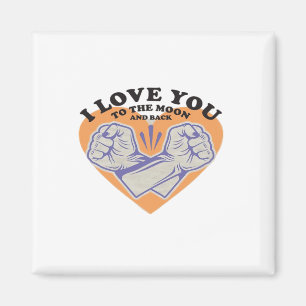 I Love You To The Moon And Back Black Background M Magnet