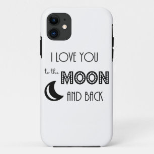 i love you to the moon and back black white iPhone 11 case