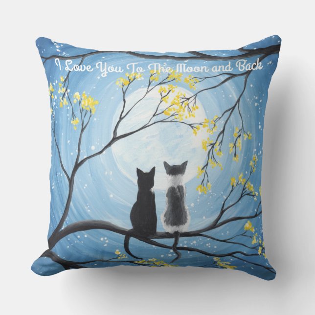 I Love You To The Moon and Back Cat Cushion (Front)