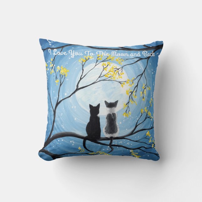 I Love You To The Moon and Back Cat Cushion (Front)
