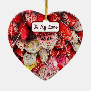 I Love You To The Moon And Back Ceramic Ornament