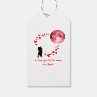 I Love You To The Moon And Back Classic Love Quote Gift Tags