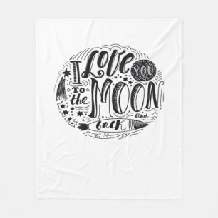 I Love You To The Moon And Back Classic Minimal De Fleece Blanket