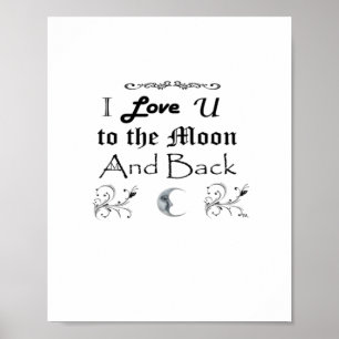 I Love You To The Moon And Back Classic Sentiment Poster