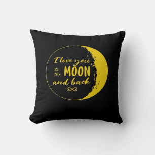 I Love You To The Moon And Back Crescent Moon Roma Cushion