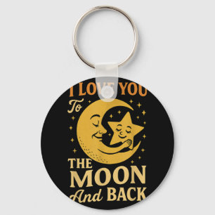 I Love You To The Moon And Back – Cute Moon And St Key Ring