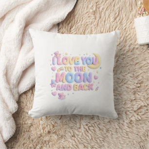 I Love You to the Moon and Back – Cute Pastel Tedd Cushion