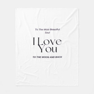 I Love You To The Moon And Back Cute White Ink Des Fleece Blanket