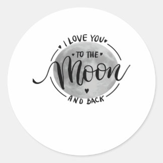 I Love You To The Moon And Back Elegant Heartfelt Classic Round Sticker