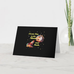 I Love You To The Moon And Back Elegant Style  Card