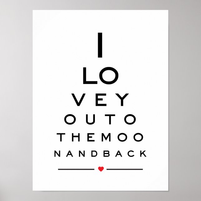 I love you to the moon and back eye chart (Front)