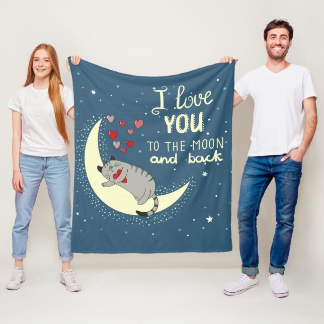 I Love You To The Moon and Back Fleece Blanket (In Situ)