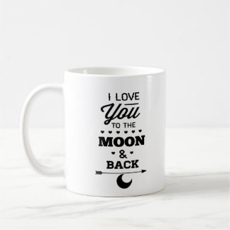 I Love You To The Moon And Back Gray Moon Minimal Coffee Mug