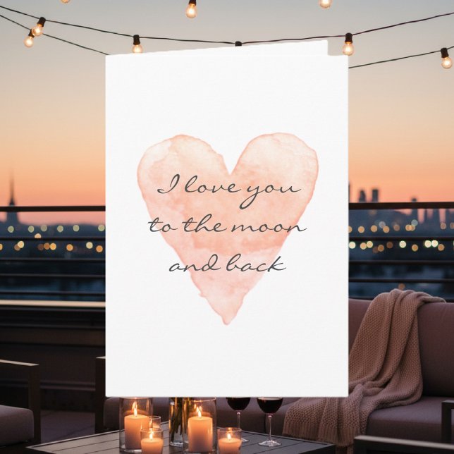 I love you to the moon and back greeting card (Valentine's day card. i love you to the moon and back)