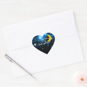 I Love You to the Moon and Back Heart Sticker