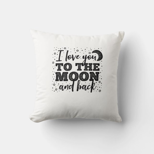 I Love You To The Moon And Back Heartfelt Minimal  Cushion (Front)