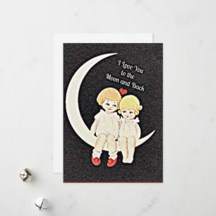 I Love You to the Moon and Back Holiday Card