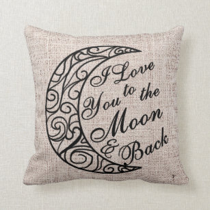 "I Love You To The Moon and Back" Home Decor Cushion