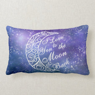 "I Love You To The Moon and Back" Home Decor Lumbar Cushion