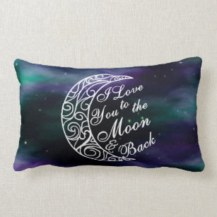 "I Love You To The Moon and Back" Home Decor Lumbar Cushion