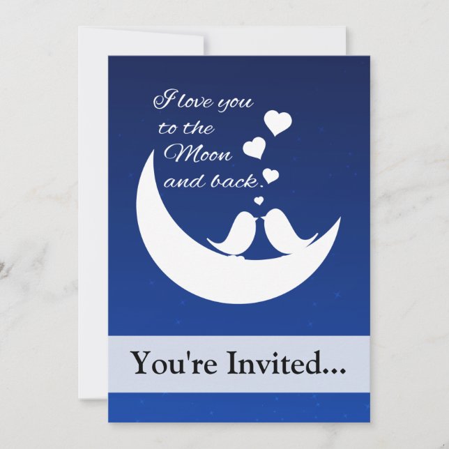 I Love You to the Moon and Back Invitation (Front)