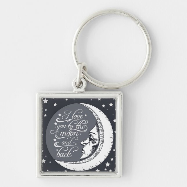 I Love You To The Moon And Back Key Ring (Front)