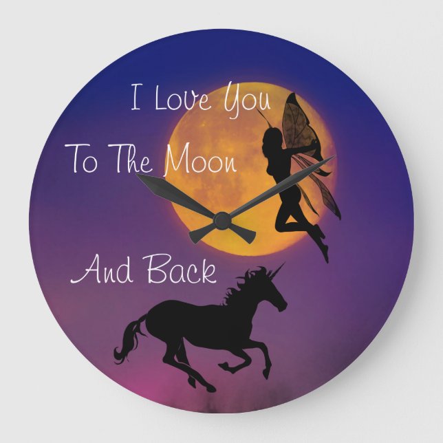 I Love You To The Moon And Back Large Clock (Front)