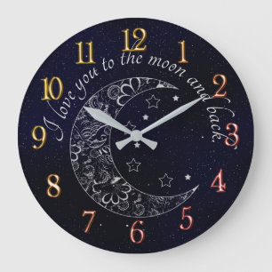 I Love You To The Moon and Back Large Clock