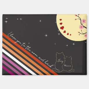 I Love You To The Moon And Back Lesbian Flag Magnet