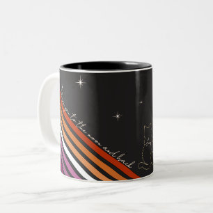 I Love You To The Moon And Back Lesbian Flag Two-Tone Coffee Mug