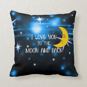 I Love you to the moon and back, man in the moon Cushion