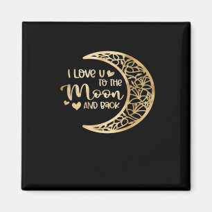 I Love You To The Moon And Back Minimal Aesthetic  Magnet