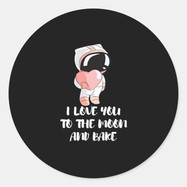 I Love You To The Moon And Back Minimal Design  Classic Round Sticker (Front)