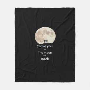 I Love You To The Moon And Back Minimal Design  Fleece Blanket
