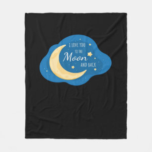 I Love You To The Moon And Back Modern Aesthetic  Fleece Blanket