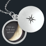 I love you to the moon and back necklace/locket sterling silver necklace<br><div class="desc">Beautiful necklace with a picture of the moon that I photographed.</div>