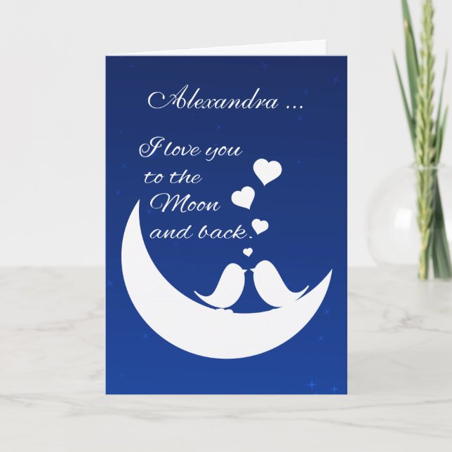I Love You to the Moon and Back, Personalised Card (Front)