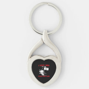 I Love You To The Moon And Back Playful Valentine  Key Ring
