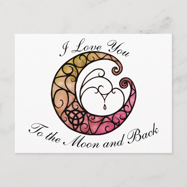 I love you to the moon and back postcard (Front)