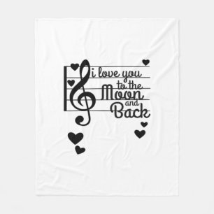 I Love You To The Moon And Back Repeating Love Quo Fleece Blanket