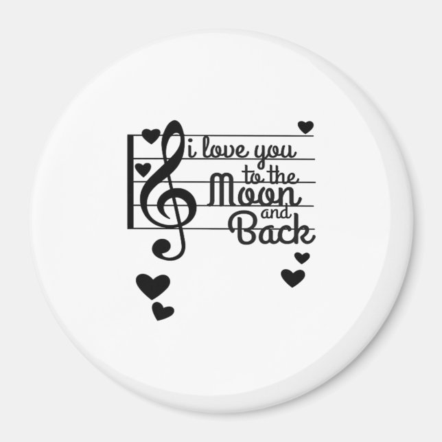 I Love You To The Moon And Back Repeating Love Quo Magnet (Front)